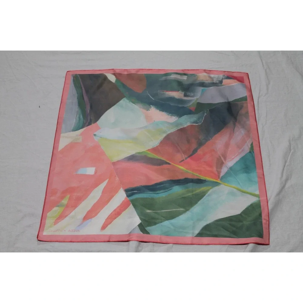 Aveda x 3.1 Phillip Lim Abstract Floral Square Hair Silk Scarf 23.5 Multicolor